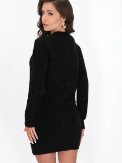 Faina Damen Strickjacke in schwarz