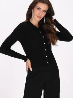 Faina Damen Strickjacke in schwarz
