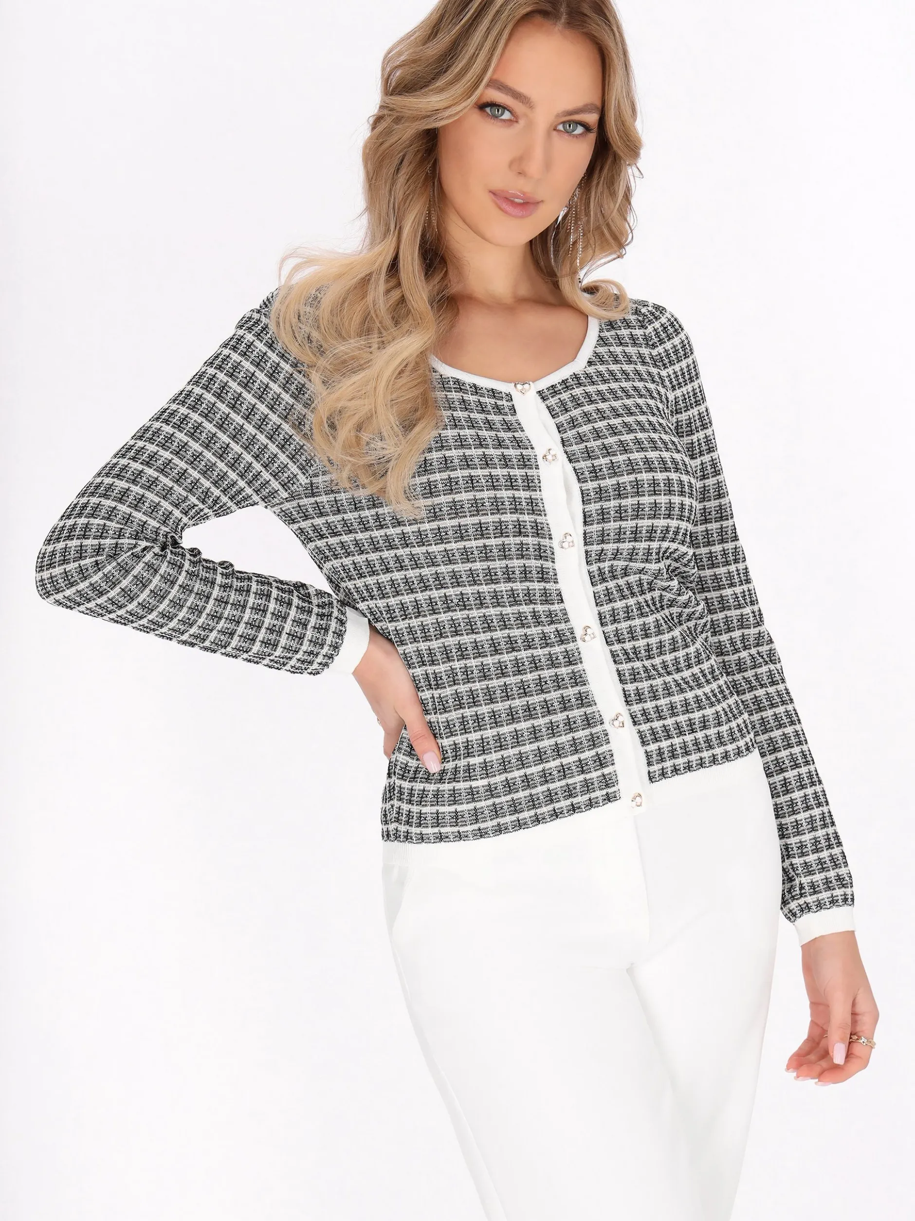 Faina Damen Strickjacke in schwarz