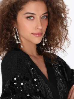 Faina Damen Strickjacke in schwarz