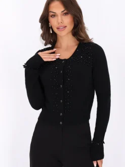 Faina Damen Strickjacke in schwarz