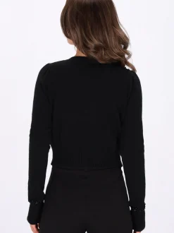 Faina Damen Strickjacke in schwarz