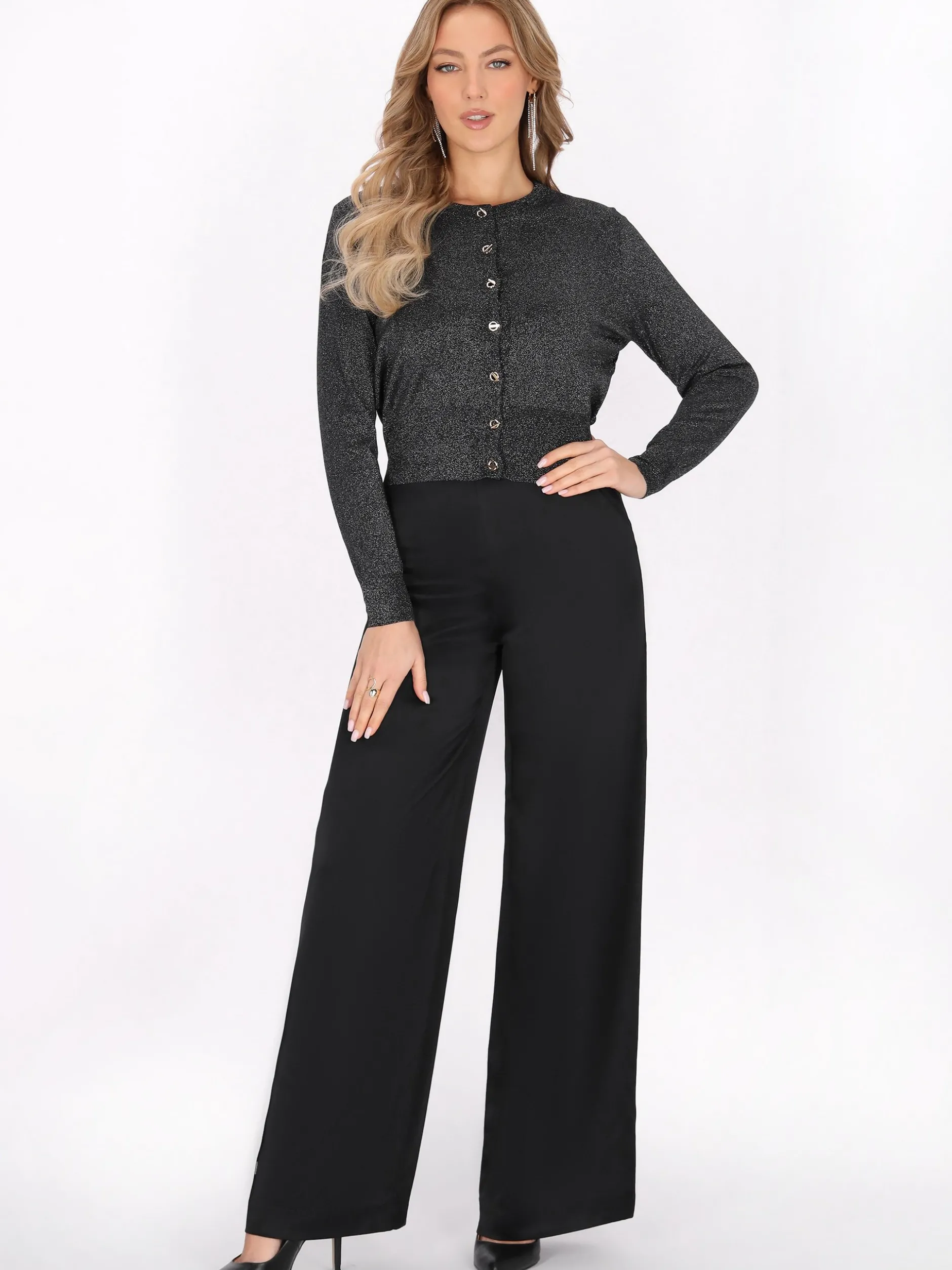 Faina Damen Strickjacke in schwarz