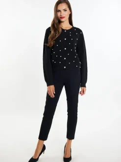 Faina Damen Strickjacke in schwarz