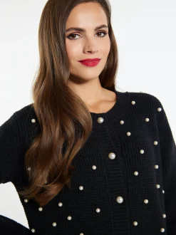 Faina Damen Strickjacke in schwarz