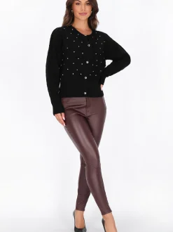Faina Damen Strickjacke in schwarz