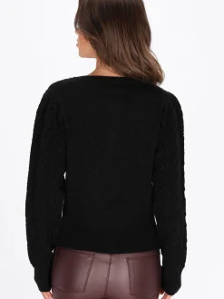 Faina Damen Strickjacke in schwarz
