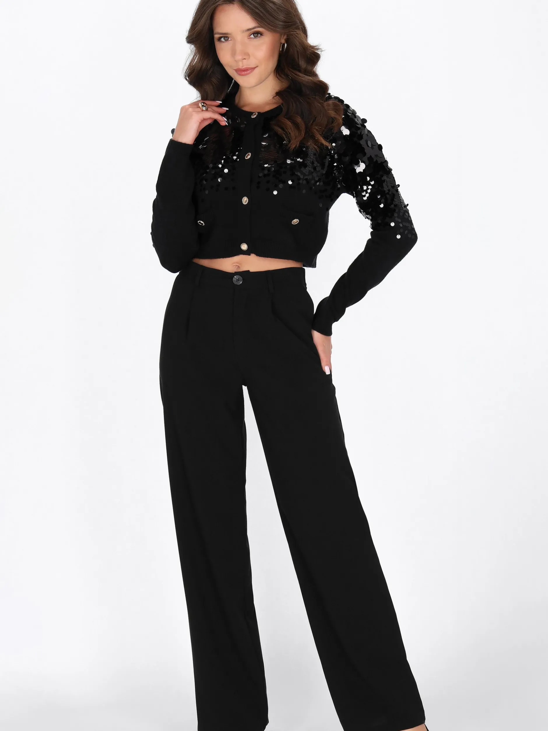 Faina Damen Strickjacke in schwarz