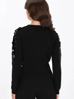 Faina Damen Strickjacke in schwarz