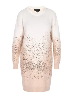 Faina Damen Strickkleid in ecru beige - Länge: mittel