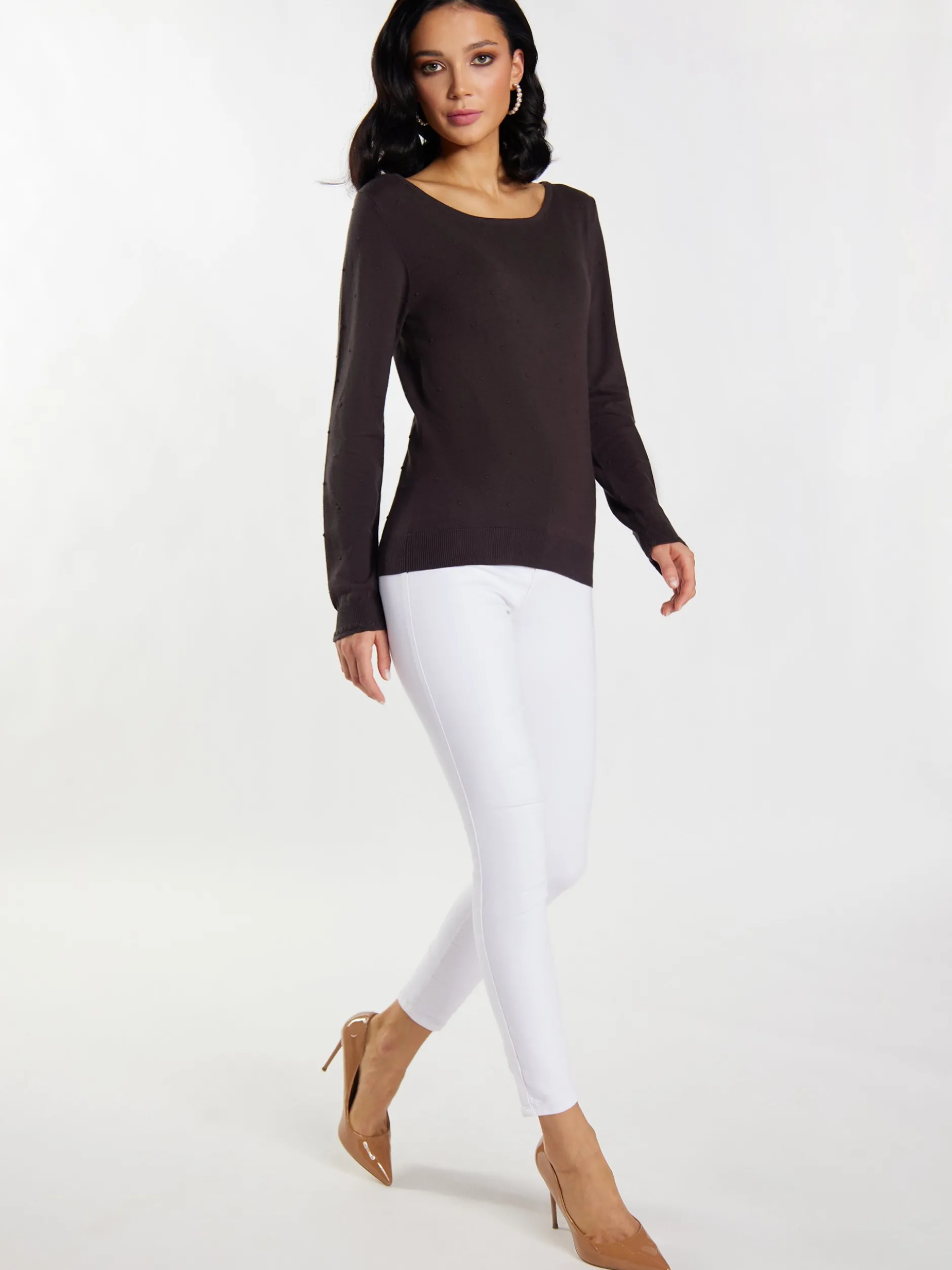 Faina Damen Strickpullover in braun