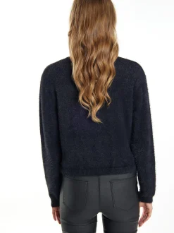 Faina Damen Strickpullover in schwarz