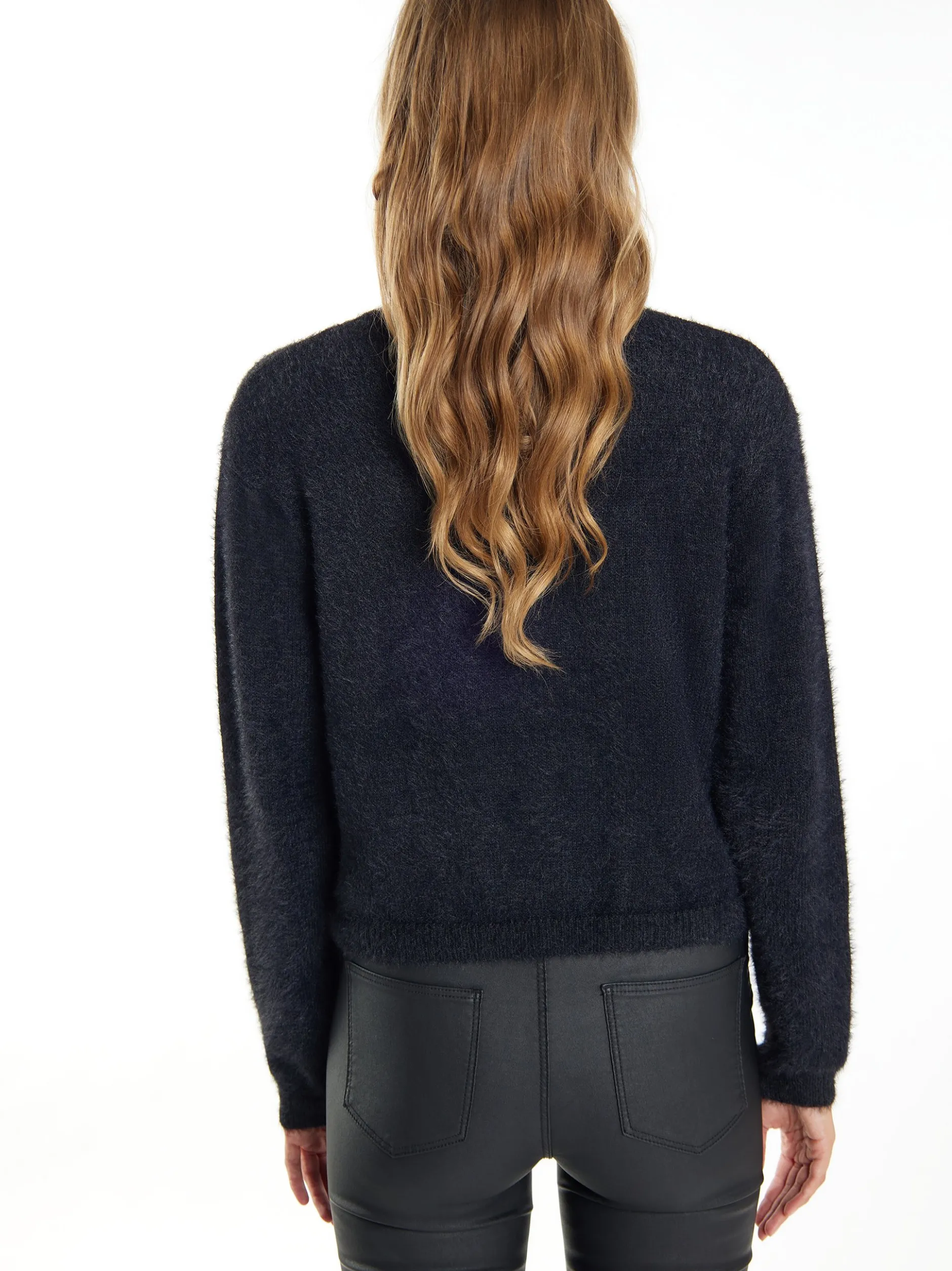 Faina Damen Strickpullover in schwarz