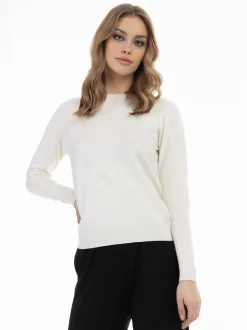 Faina Damen Strickpullover in weiß