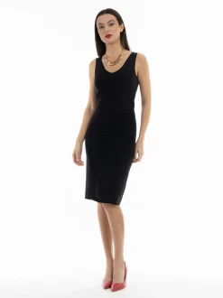 Faina Damen Strick-Tanktop in schwarz