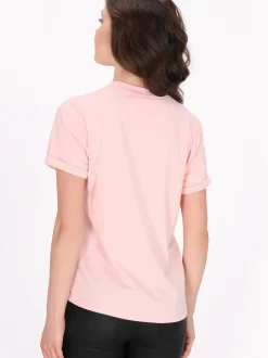 Faina Damen T-Shirt in pink - Ausschnitt: Rundhals