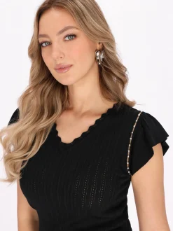 Faina Damen T-Shirt in schwarz
