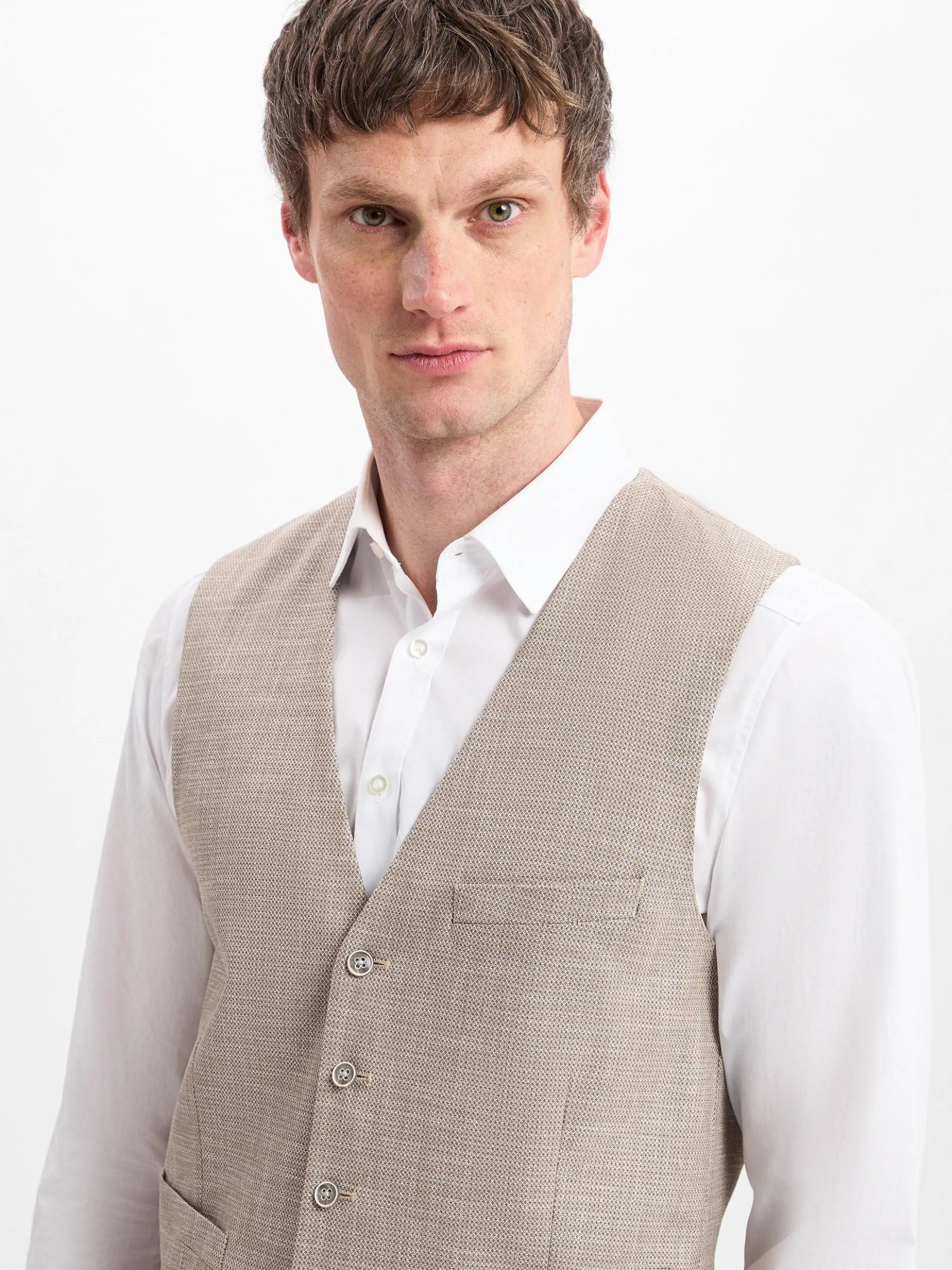 Finshley & Harding Herren Baukasten-Weste - Max in beige