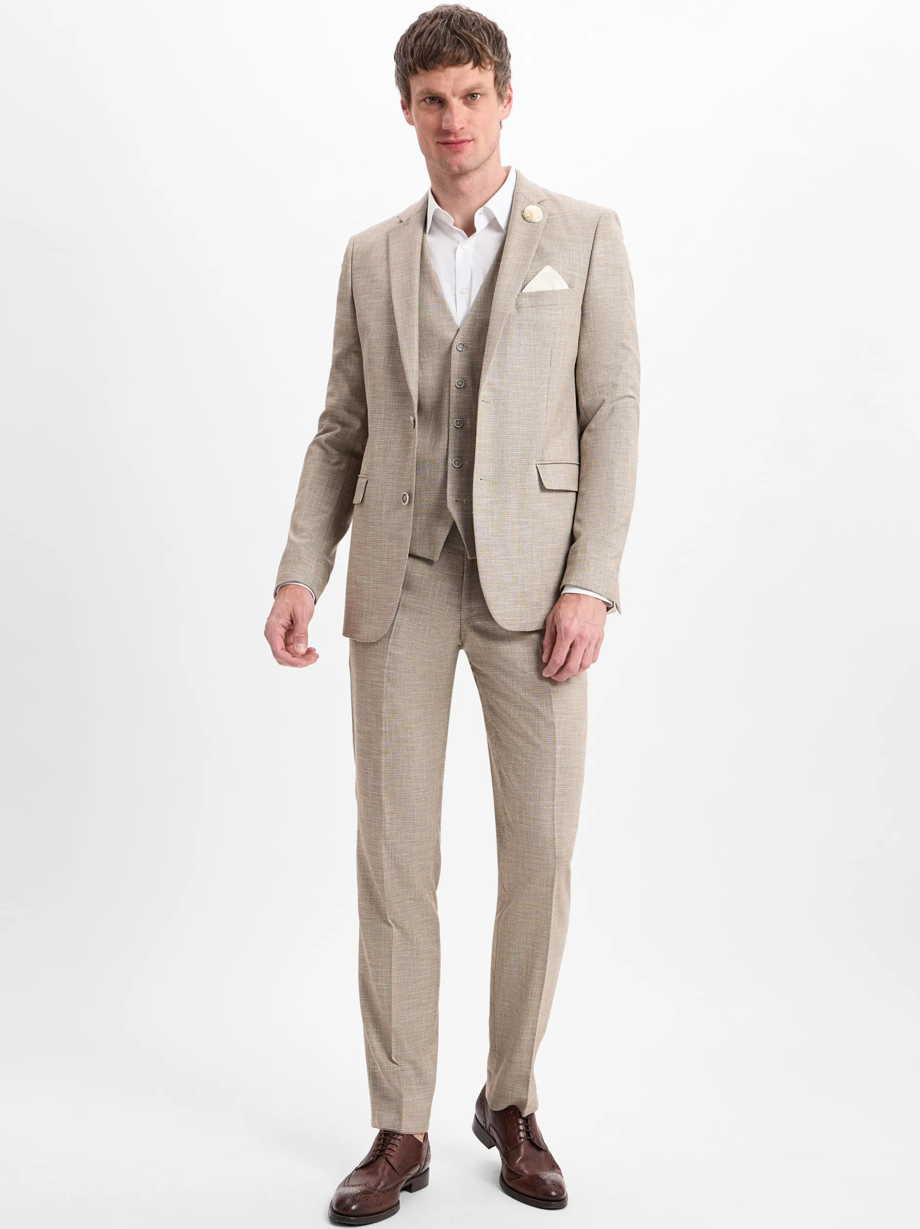 Finshley & Harding Herren Baukasten-Weste - Max in beige