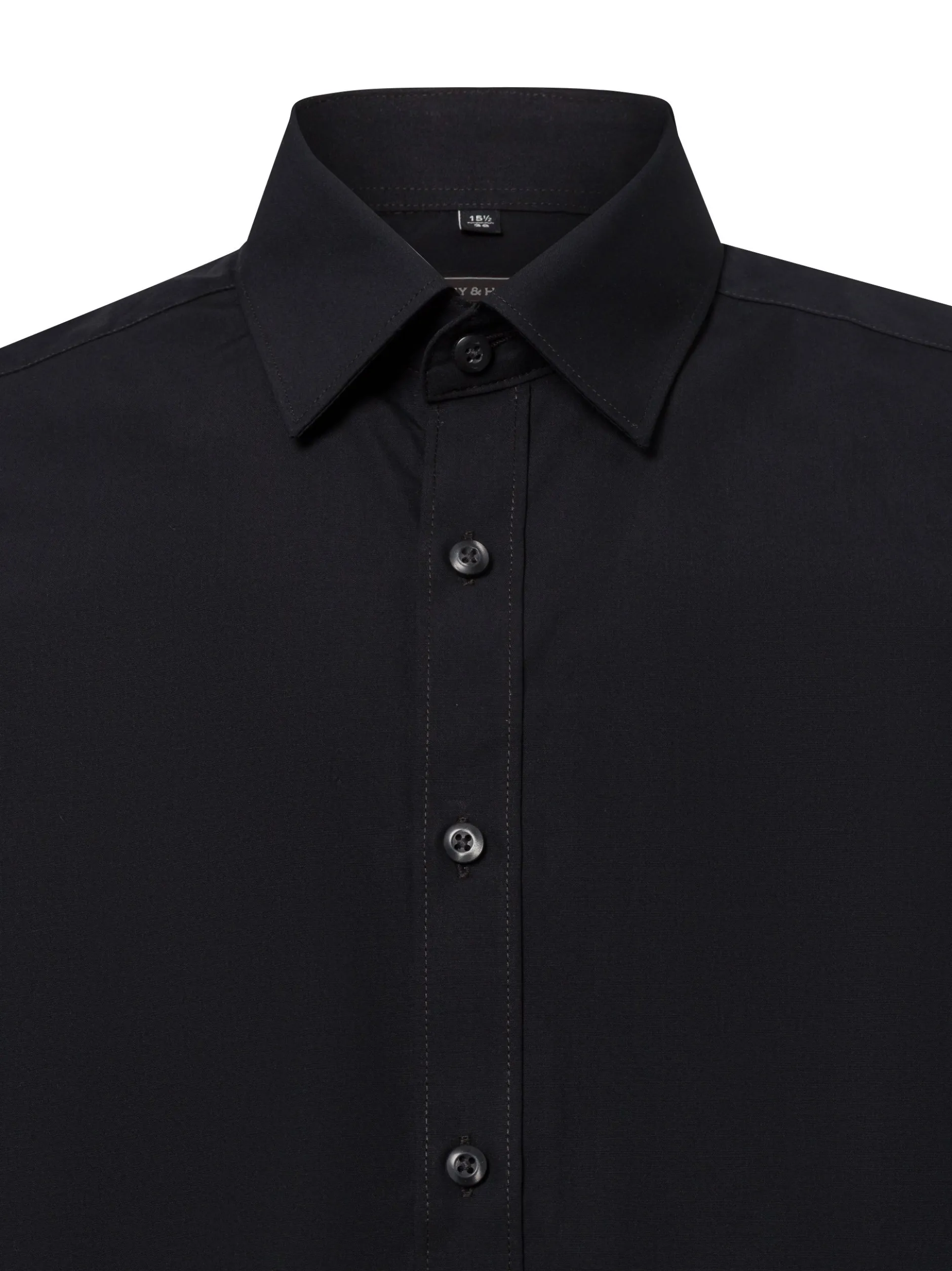 Finshley & Harding Herren Businesshemd - Easy Care in schwarz