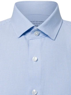 Finshley & Harding Herren Hemd in hellblau weiß