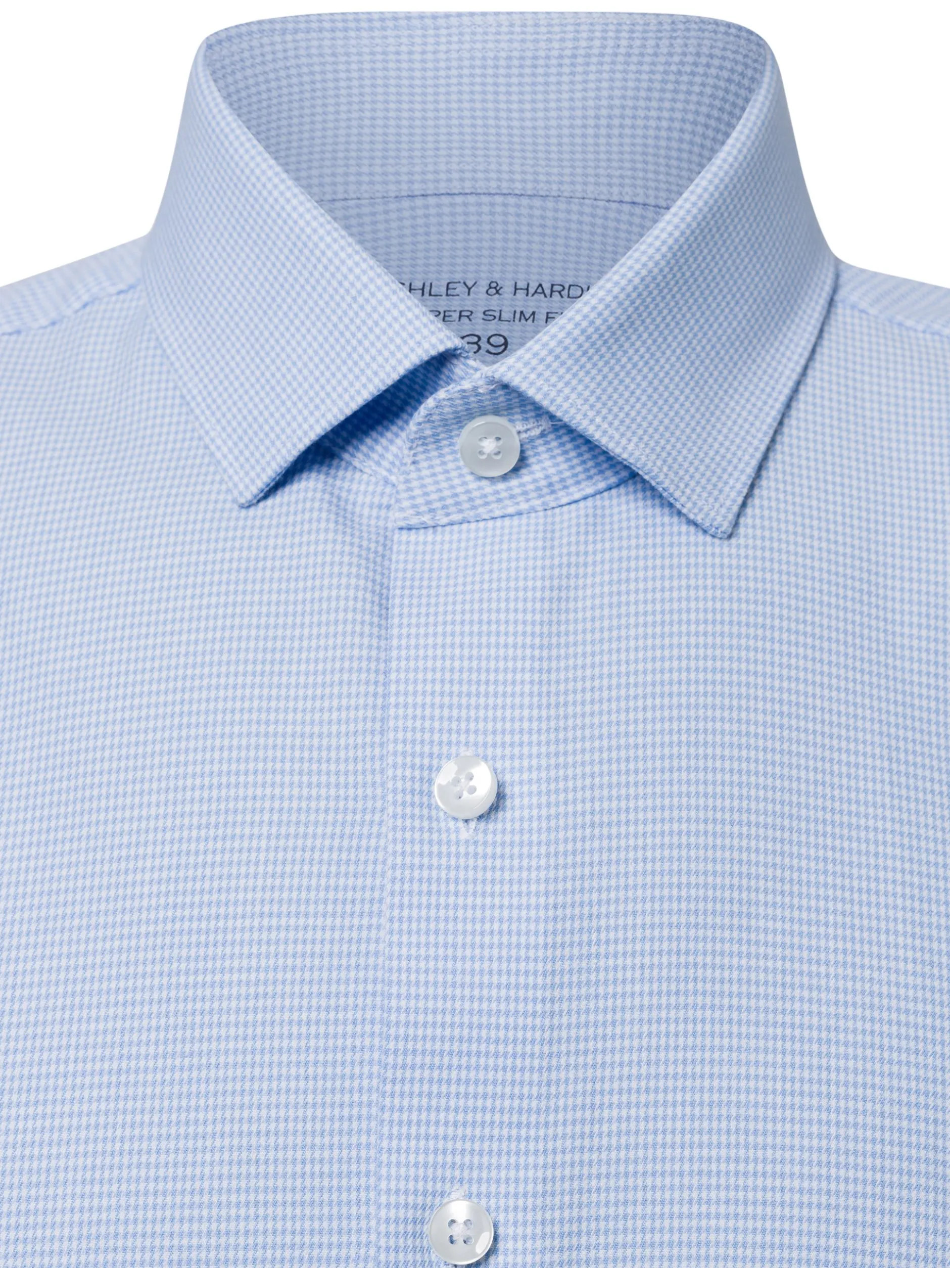 Finshley & Harding Herren Hemd in hellblau weiß