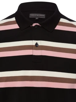 Finshley & Harding Herren Poloshirt in schwarz rosa