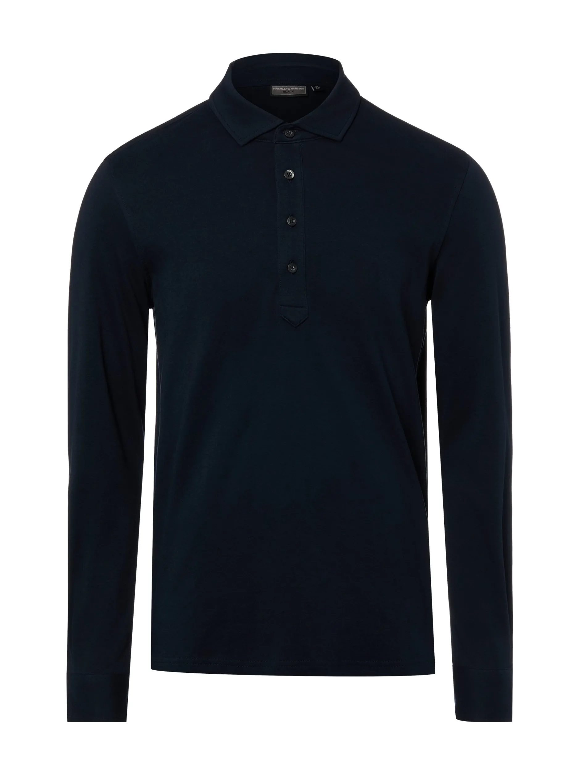 Finshley & Harding Herren Polo-Langarmshirt in marine