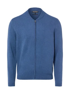 Finshley & Harding Herren Strickjacke mit Cashmere-Anteil in indigo