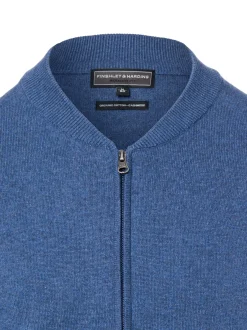 Finshley & Harding Herren Strickjacke mit Cashmere-Anteil in indigo