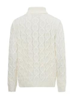 Finshley & Harding London Herren Strickpullover mit Wollanteil in ecru