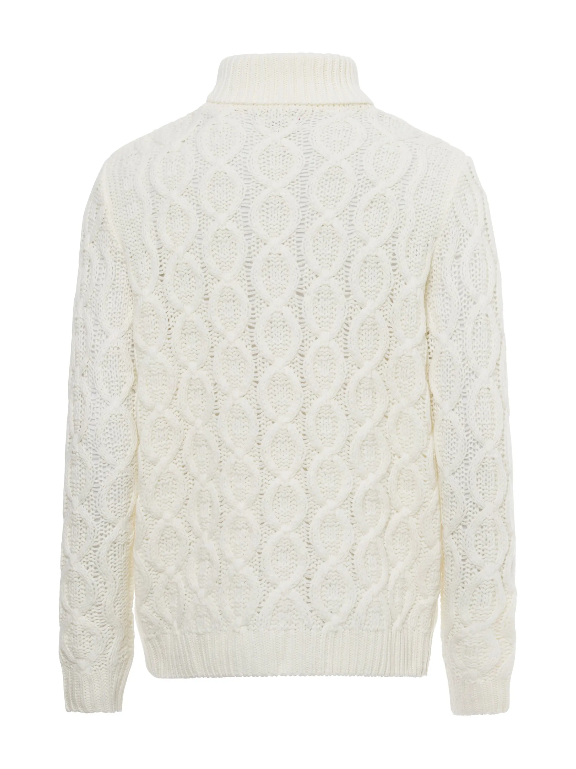 Finshley & Harding London Herren Strickpullover mit Wollanteil in ecru