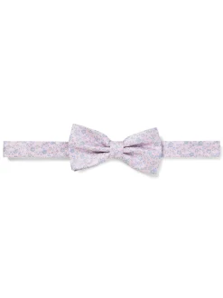 Finshley & Harding London Herren Fliege und Einstecktuch aus Seide in rosa hellblau