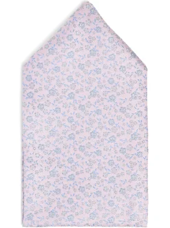 Finshley & Harding London Herren Fliege und Einstecktuch aus Seide in rosa hellblau