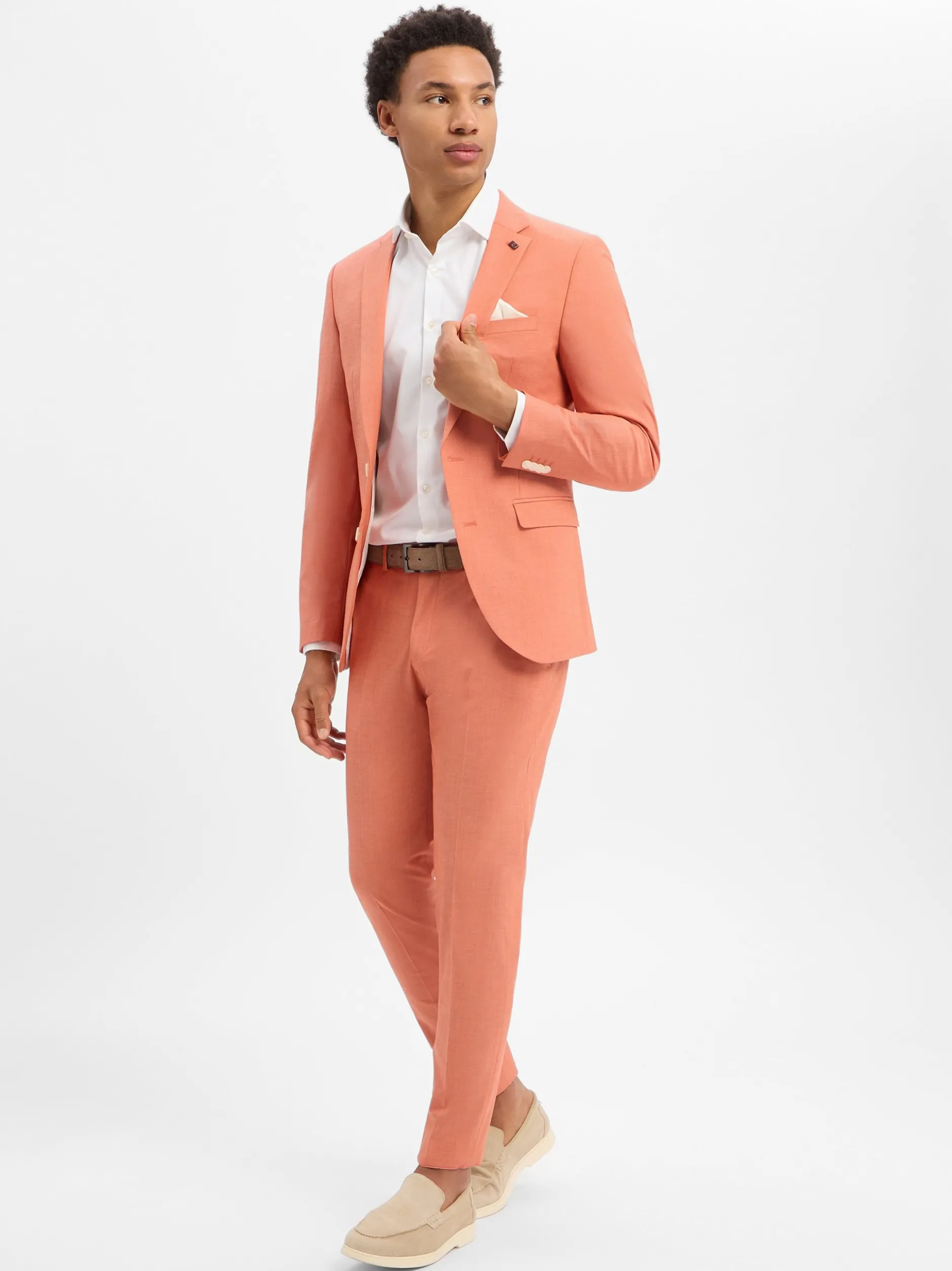 Finshley & Harding London Herren Baukasten-Anzughose in koralle