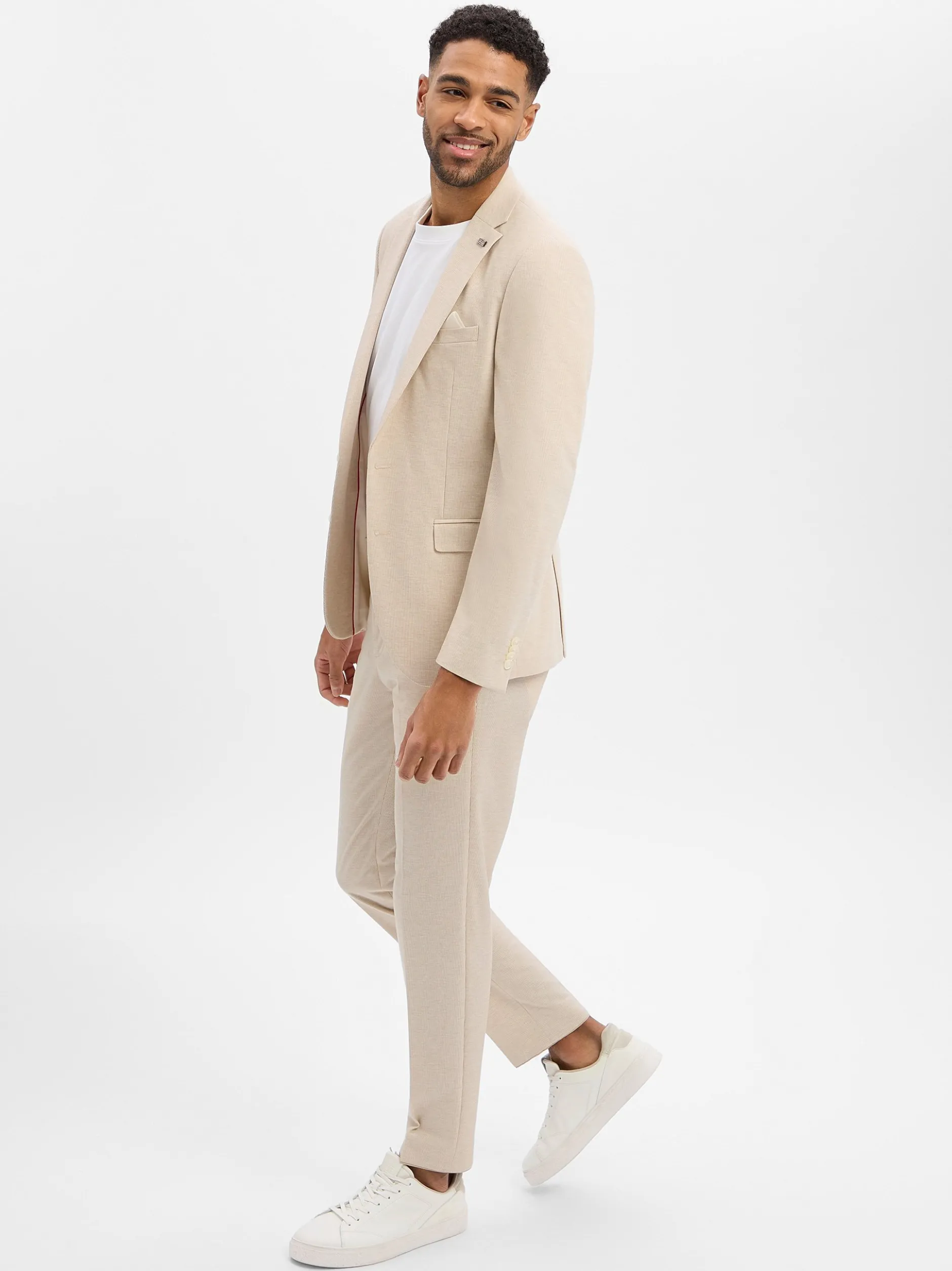 Finshley & Harding London Herren Baukasten-Hose in beige