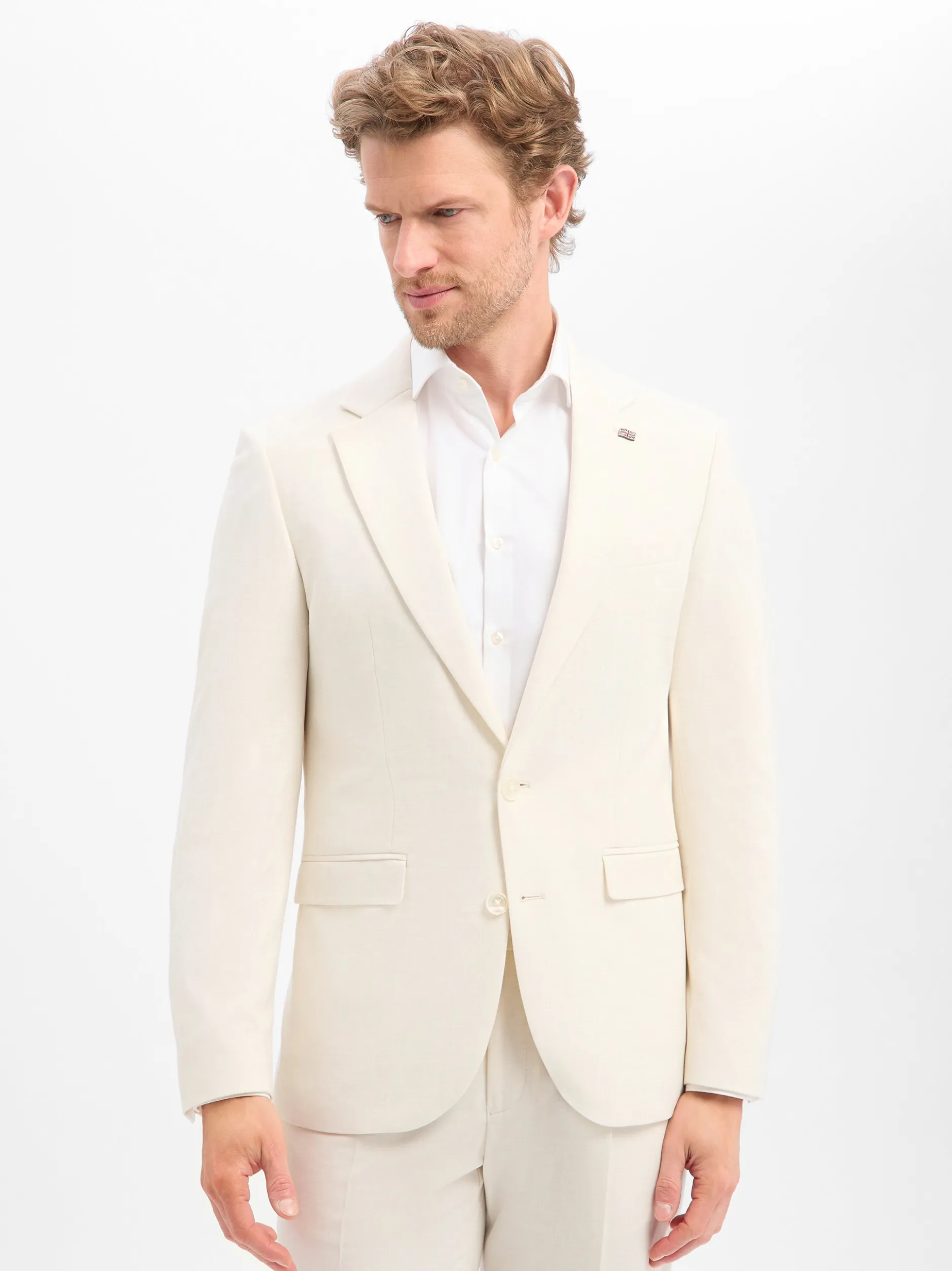 Finshley & Harding London Herren Baukasten-Sakko in ecru