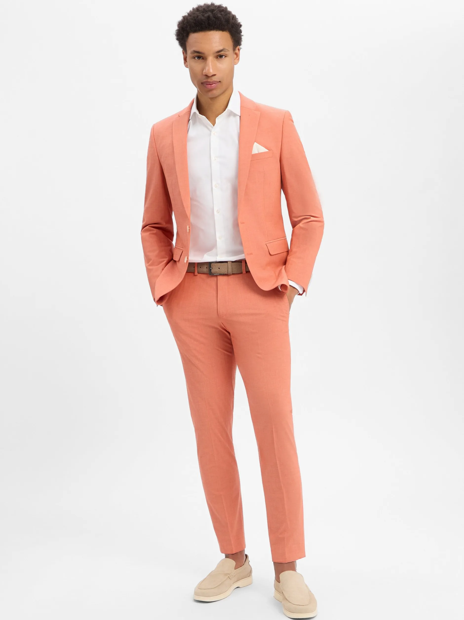 Finshley & Harding London Herren Baukasten-Sakko in koralle