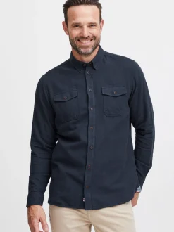 FQ1924 Herren Langarmhemd - FQSteven in blau