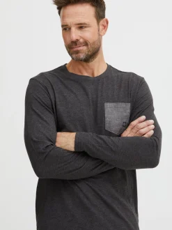 FQ1924 Herren Langarmshirt - FQDanfo in anthrazit