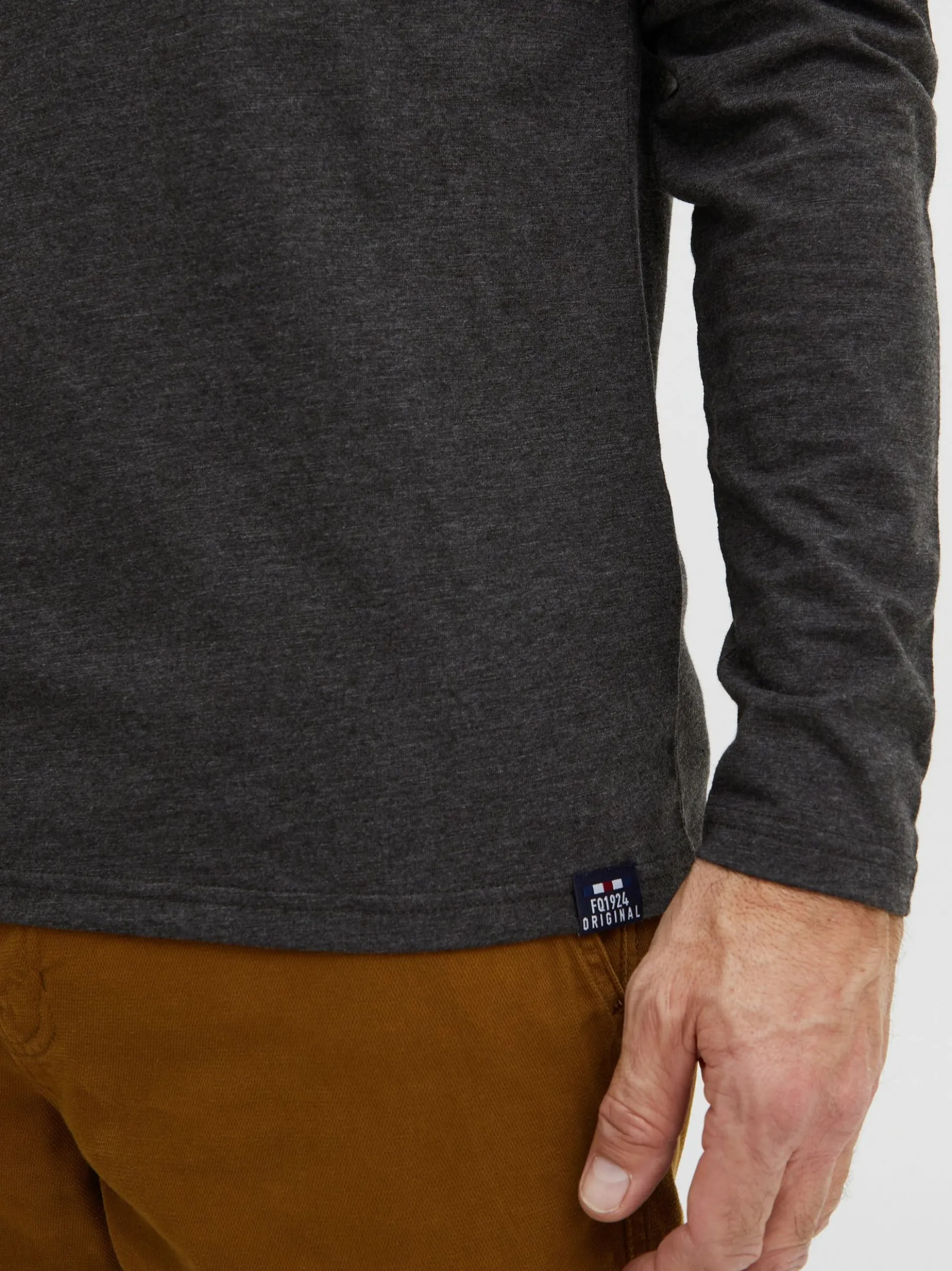 FQ1924 Herren Langarmshirt - FQDanfo in anthrazit