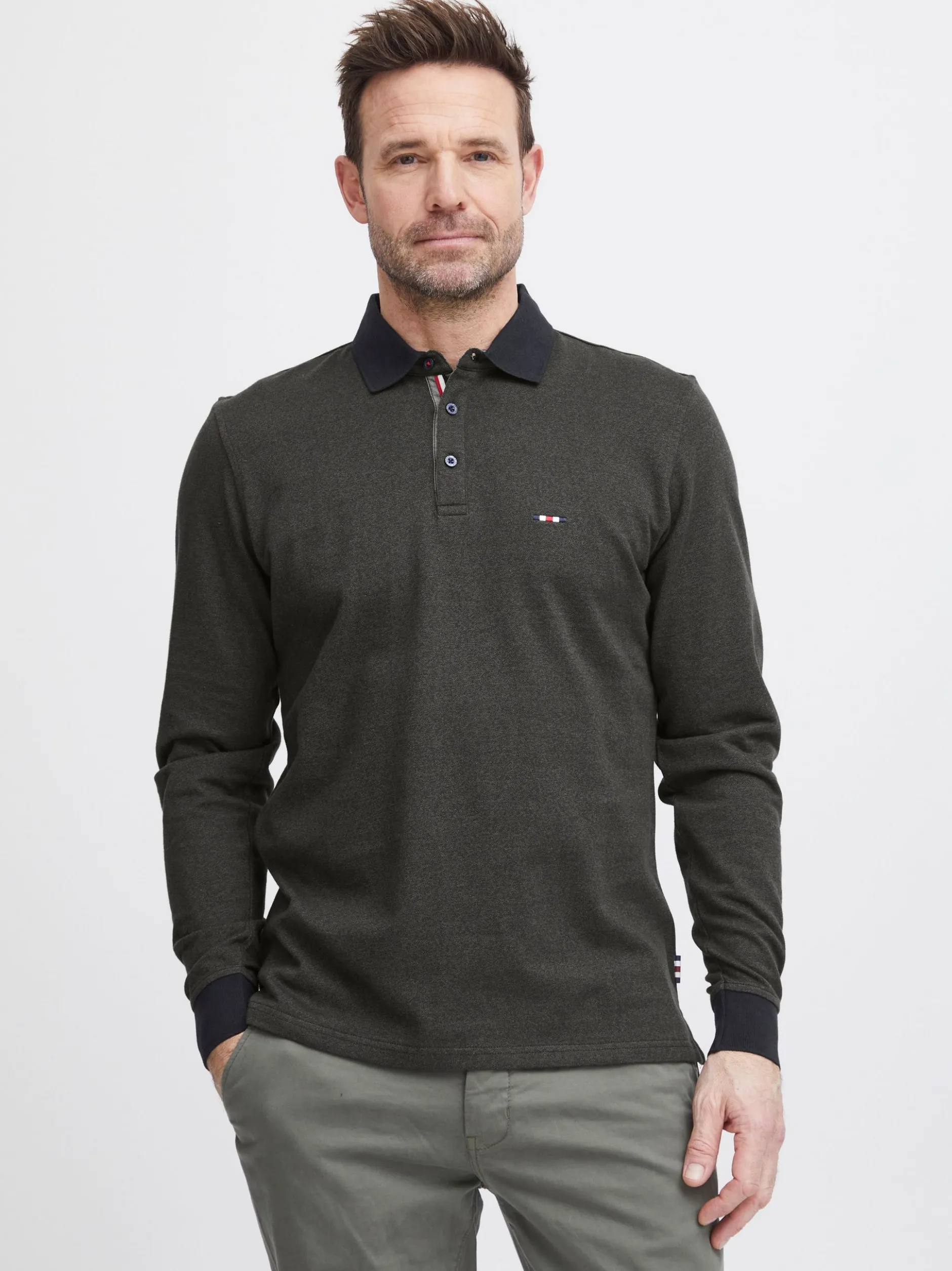 FQ1924 Herren Langarmshirt - FQPeter in anthrazit