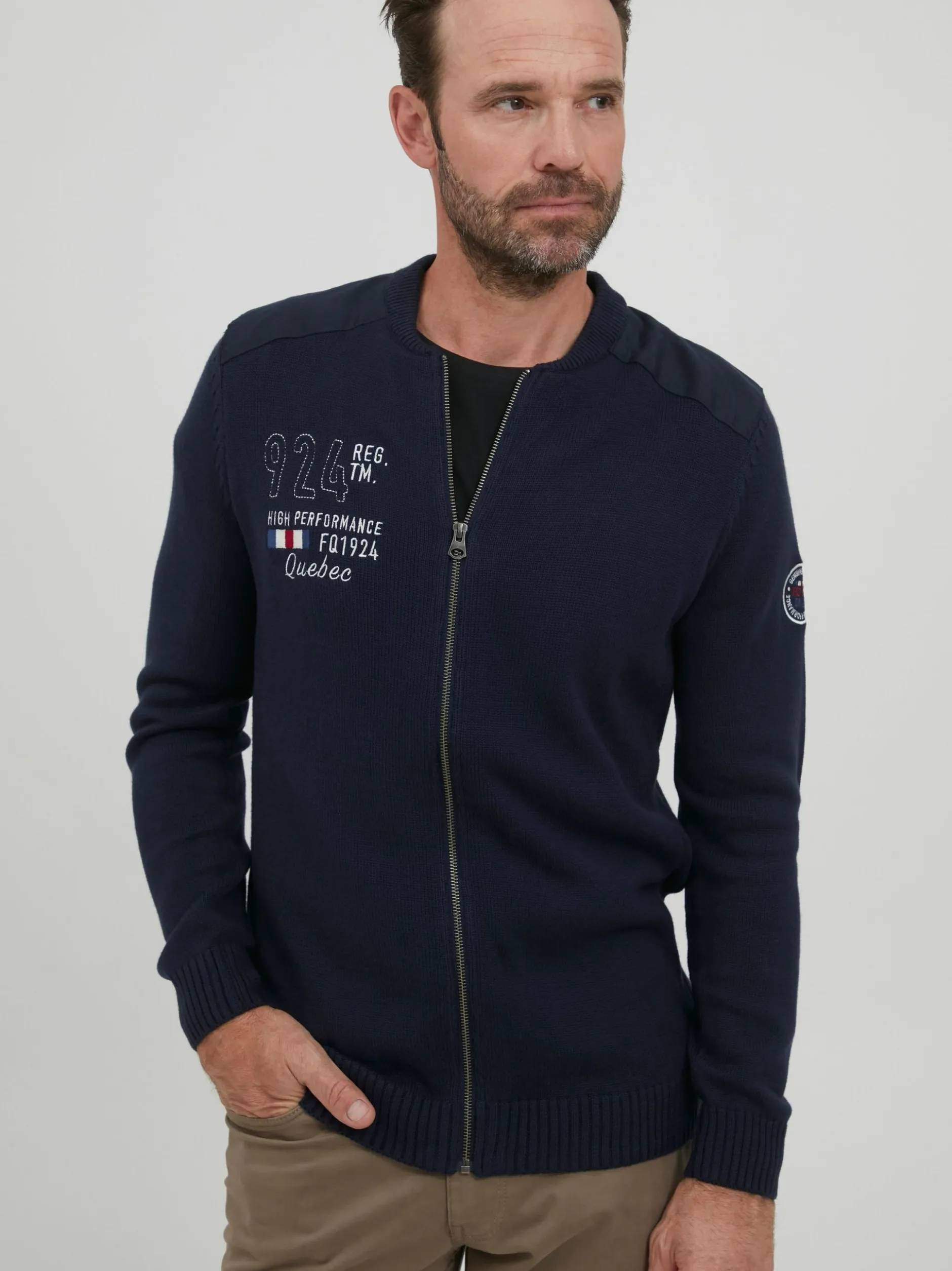 FQ1924 Herren Strickjacke - FQErland in marine