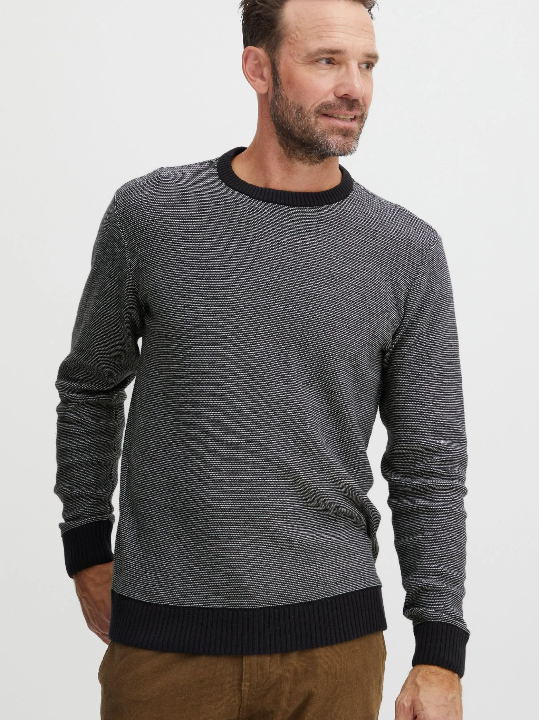 FQ1924 Herren Strickpullover - FQLeon in schwarz