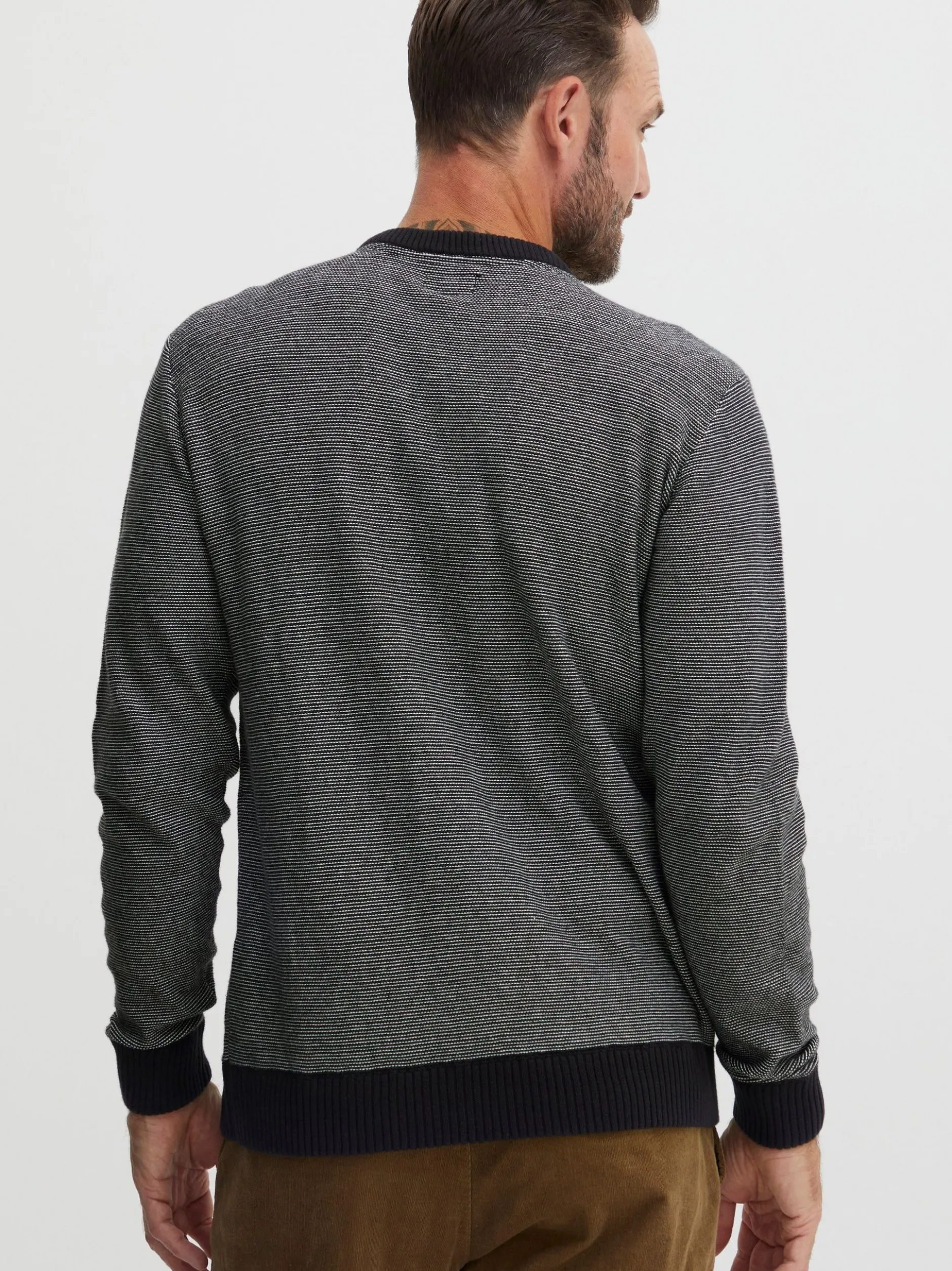 FQ1924 Herren Strickpullover - FQLeon in schwarz