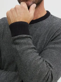 FQ1924 Herren Strickpullover - FQLeon in schwarz