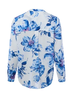 Franco Callegari Damen Bluse in blau weiß