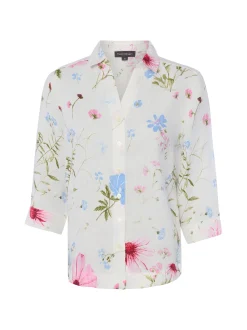 Franco Callegari Damen Bluse in ecru mehrfarbig