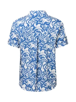 Franco Callegari Damen Bluse in indigo weiß