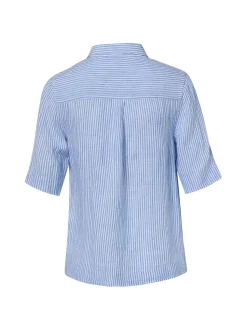 Franco Callegari Damen Leinenbluse in blau weiß